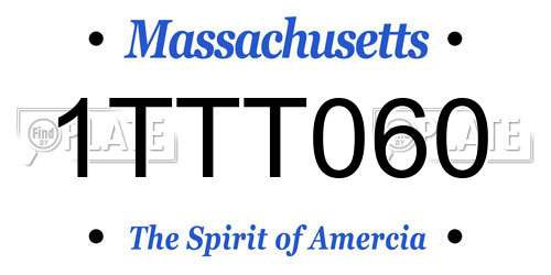 1TTT060 Massachusetts License Plate