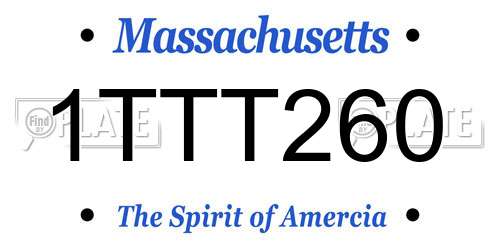 1TTT260 Massachusetts License Plate