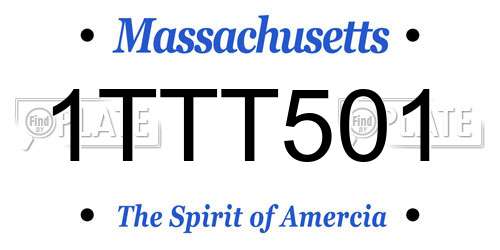 1TTT501 Massachusetts License Plate