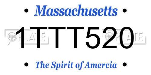 1TTT520 Massachusetts License Plate