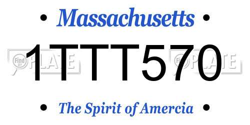 1TTT570 Massachusetts License Plate