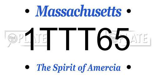 1TTT65 Massachusetts License Plate