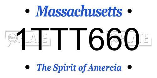 1TTT660 Massachusetts License Plate
