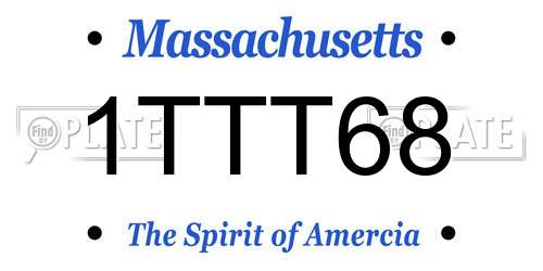 1TTT68 Massachusetts License Plate
