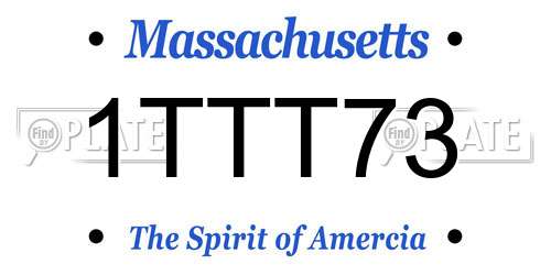 1TTT73 Massachusetts License Plate