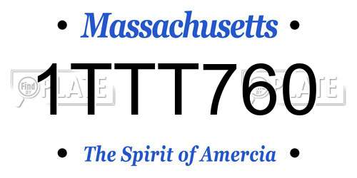 1TTT760 Massachusetts License Plate