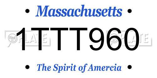 1TTT960 Massachusetts License Plate