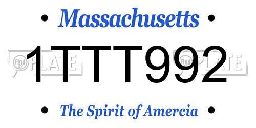 1TTT992 Massachusetts License Plate