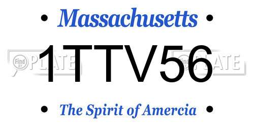 1TTV56 Massachusetts License Plate