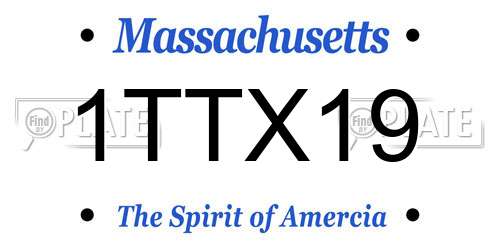 1TTX19 Massachusetts License Plate