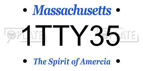 1TTY35 Massachusetts License Plate