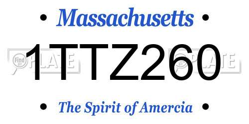 1TTZ260 Massachusetts License Plate