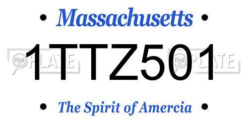 1TTZ501 Massachusetts License Plate