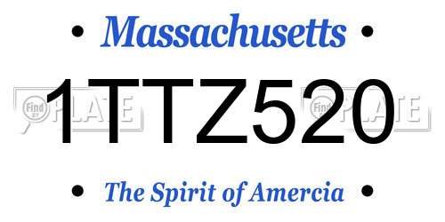 1TTZ520 Massachusetts License Plate