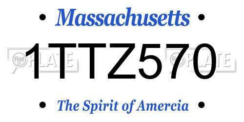 1TTZ570 Massachusetts License Plate