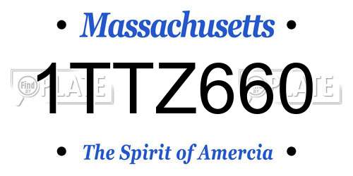1TTZ660 Massachusetts License Plate