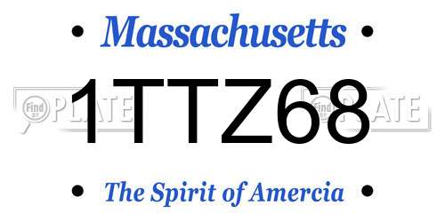 1TTZ68 Massachusetts License Plate
