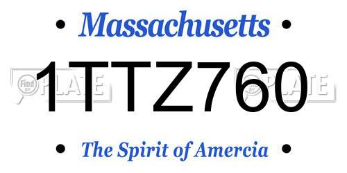 1TTZ760 Massachusetts License Plate