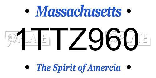1TTZ960 Massachusetts License Plate