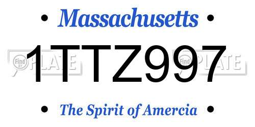 1TTZ997 Massachusetts License Plate