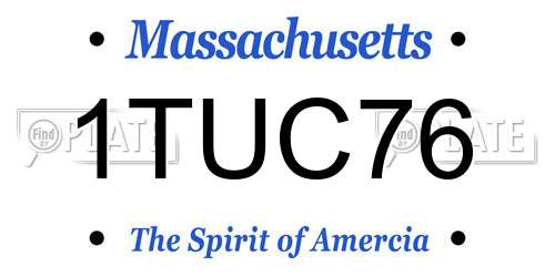 1TUC76 Massachusetts License Plate
