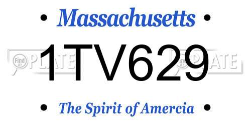 1TV629 Massachusetts License Plate