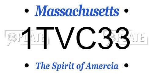 1TVC33 Massachusetts License Plate