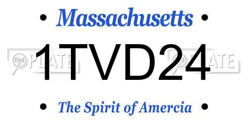 1TVD24 Massachusetts License Plate