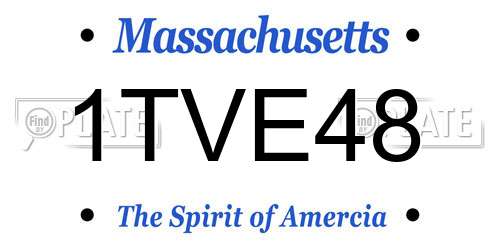 1TVE48 Massachusetts License Plate