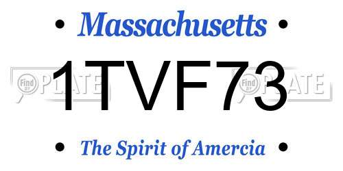 1TVF73 Massachusetts License Plate