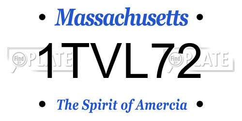 1TVL72 Massachusetts License Plate