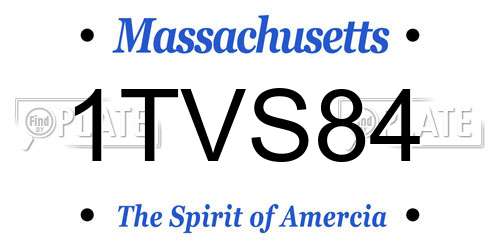 1TVS84 Massachusetts License Plate