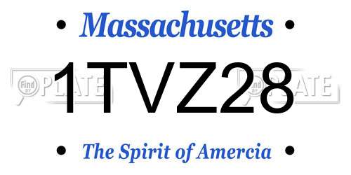 1TVZ28 Massachusetts License Plate