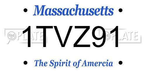 1TVZ91 Massachusetts License Plate