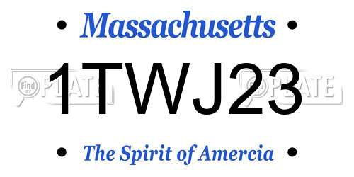 1TWJ23 Massachusetts License Plate
