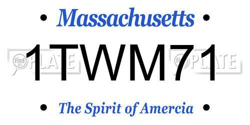 1TWM71 Massachusetts License Plate