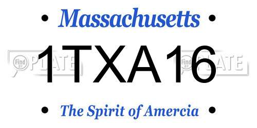 1TXA16 Massachusetts License Plate