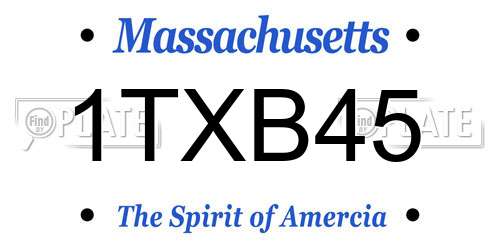 1TXB45 Massachusetts License Plate
