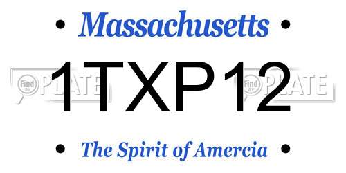 1TXP12 Massachusetts License Plate