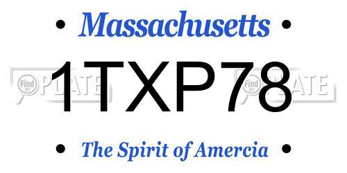 1TXP78 Massachusetts License Plate