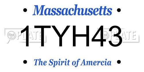 1TYH43 Massachusetts License Plate
