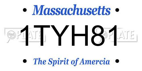 1TYH81 Massachusetts License Plate