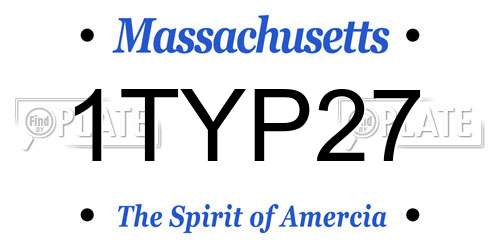 1TYP27 Massachusetts License Plate