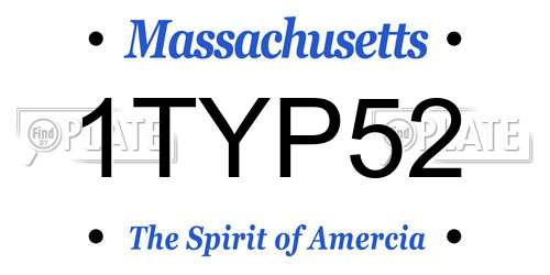 1TYP52 Massachusetts License Plate