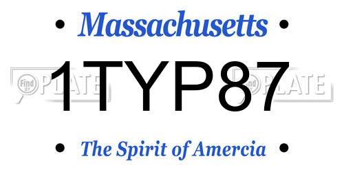 1TYP87 Massachusetts License Plate