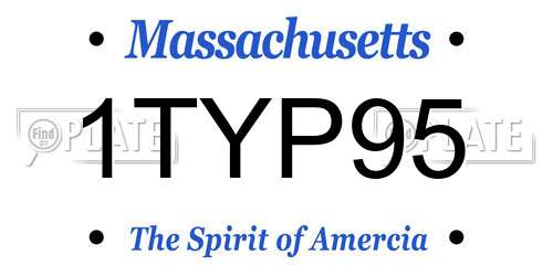 1TYP95 Massachusetts License Plate