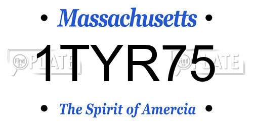 1TYR75 Massachusetts License Plate