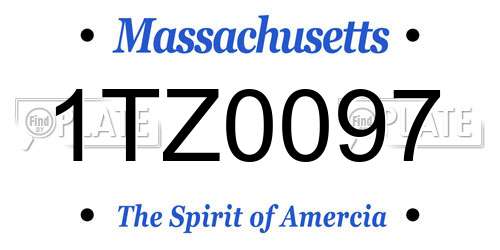 1TZ0097 Massachusetts License Plate