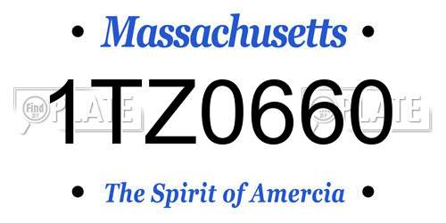 1TZ0660 Massachusetts License Plate