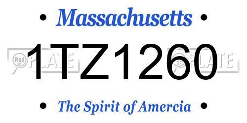 1TZ1260 Massachusetts License Plate